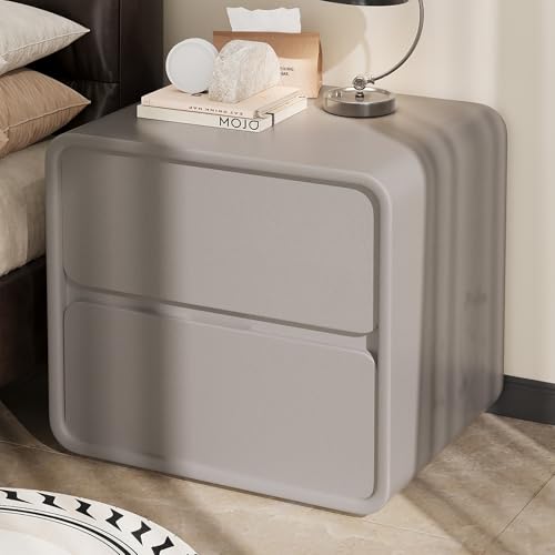 Massivholz Nachttisch, Nachtschrank mit 2 Schubladen und Unsichtbarer Griff, Stark und stabil, Beistelltisch, Nachttischmöbel, Schlichter Nachtkommode für Schlafzimmer und Wohnzimmer(Light grey,45cm) Massivholz Nachttisch, Nachtschrank mit 2 Schubladen und Unsichtbarer Griff, Stark und stabil, Beistelltisch, Nachttischmöbel, Schlichter Nachtkommode für Schlafzimmer und Wohnzimmer(Light grey,45cm) von SOFACHEN