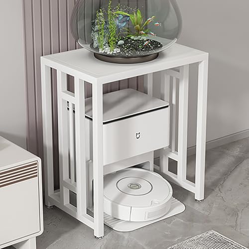 Modernes Staubsauger Roboter Halter, Roboter-Staubsauger-Lagerregal mit rutschfesten Matten, mobiler Roboters-Ständerschrank mit Rädern für Wohnzimmer, Esszimmer(Gold,50cm) von SOFACHEN