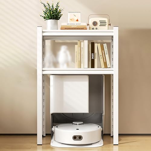 Roboter Staubsauger Aufbewahrungsregal, Beistelltisch für das Nesthaus des Roboter-Staubsaugers, multifunktionaler Aquariumständer für Wohnzimmer, Badezimmer, Balkon(White,60x35x103cm) von SOFACHEN