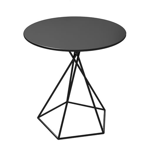 SOFACHEN Beistelltisch Rund, Couchtisch Rund, Runder Tisch Als Ablagefläche, Wohnzimmertisch, Kleiner Tisch, Nachttisch, Geeignet Für Wohnzimmer, Schlafzimmer, Heimbüro(50x50cm)(Black) von SOFACHEN