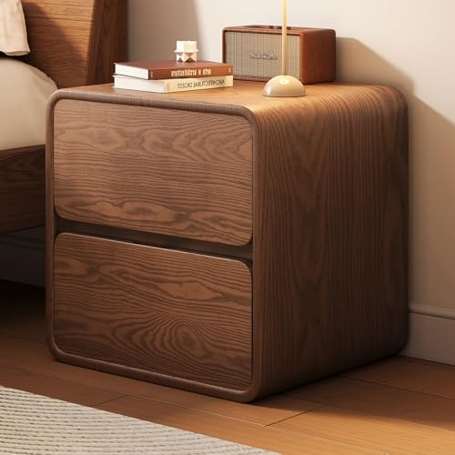 SOFACHEN Holz Nachttisch, Nachtschrank Beistelltisch mit 2 Schubladen und Unsichtbarer Griff, Stark und stabil, Nachtkasten Aufbewahrungs-Organizer Heimständer für Zuhause Schlafzimmer(45cm) von SOFACHEN