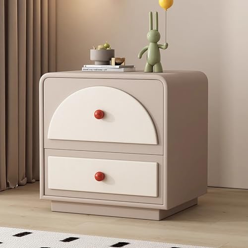 SOFACHEN Nachttisch Beistelltisch, Nachtschrank für Schlafzimmer, Nachtkommode mit 2 Schubladen und Leises Gleiten, Schlichter Sofatisch Schubladenschrank für Schlafzimmer/Wohnzimmer(Khaki,50cm) von SOFACHEN