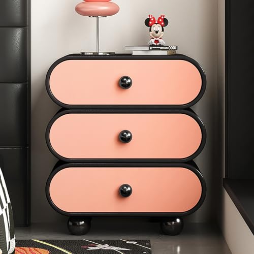 SOFACHEN Nachttisch Beistelltisch, Nachtschrank mit 3 Schubladen, Nachtkommode Nachtkasten, Kugelförmiges Basisdesign, Schlichter Nachtschrank Nachtkommode für Schlafzimmer und Wohnzimmer(Pink,50cm) SOFACHEN Nachttisch Beistelltisch, Nachtschrank mit 3 Schubladen, Nachtkommode Nachtkasten, Kugelförmiges Basisdesign, Schlichter Nachtschrank Nachtkommode für Schlafzimmer und Wohnzimmer(Pink,50cm) von SOFACHEN