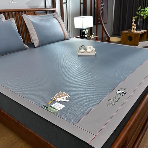 SOFACHEN Sommer Schlafmatte Bambus, Falten Bambus Bettmatte, Sommer Rattan Mattenbett, Bambusmatte Bett Schlafen Pad, Für Die Kühlung Im Schlafzimmer Zu Hause-faltbar Atmungsaktiv(Color D,150cm) von SOFACHEN