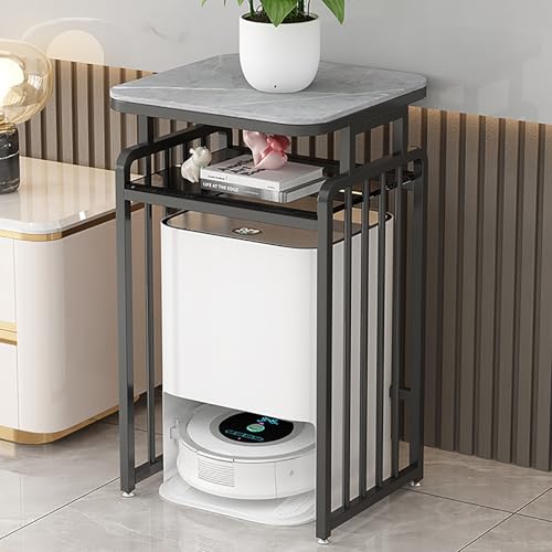 Saugroboter Ständer Staubsauger, Kehrroboter-Lagerregal mit Universalrollen, kleine Beistelltische fürs Badezimmer, offene Lagerregale fürs Wohnzimmer, Balkon(Black-A,60cm) von SOFACHEN