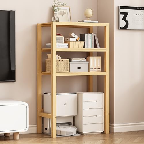 Saugroboter Ständer Staubsauger, freistehendes Holzregal mit doppellagiger Lagerung, Kehrroboter-Organizer-Regal für Wohnzimmer, Home Office(Triple-Layer,60cm) von SOFACHEN