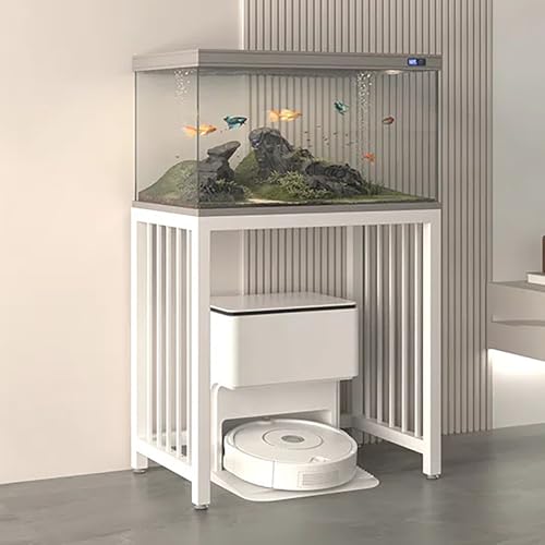Saugroboter Ständer Staubsauger, multifunktionaler Aquariumständer mit rutschfesten Fußpolstern, Saugroboter Ständer Beistelltisch für Wohnzimmer, Schlafzimmer(White,70cm) von SOFACHEN