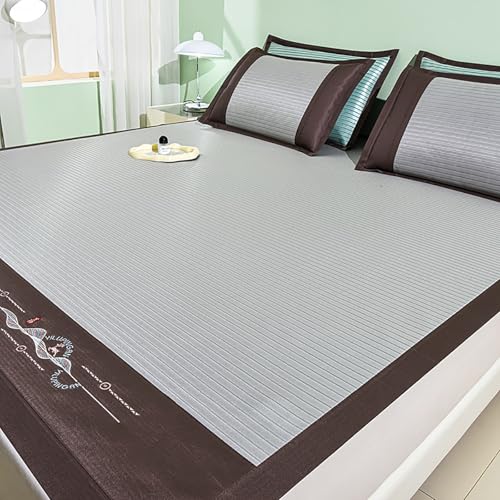 Sommer Schlafmatte Bambus, Faltbare Bambus-kühlmatratze, Bambusmatte Bett Schlafen Pad, Für Die Kühlung Im Schlafzimmer Zu Hause-faltbar Erfrischend, Atmungsaktiv,Doppelseitige Verwendung(Color F,90cm von SOFACHEN