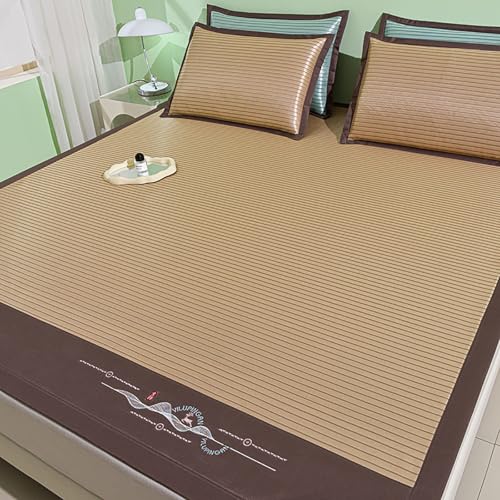 Sommer Schlafmatte Bambus, Faltbare Bambus-kühlmatratze, Bambusmatte Bett Schlafen Pad, Für Die Kühlung Im Schlafzimmer Zu Hause-faltbar Erfrischend, Atmungsaktiv,Doppelseitige Verwendung(Color B,200c von SOFACHEN