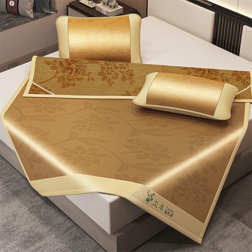 Sommer Schlafmatte Bambus, Faltbare Bambus-kühlmatratze, Bambusmatte Bett Schlafen Pad Für Die Kühlung Im Schlafzimmer Zu Hause-faltbar Erfrischend, Atmungsaktiv, Doppelseitige Verwendung(Color E,150c von SOFACHEN