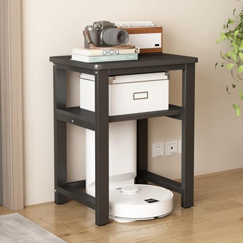 Supporto Per Robot Aspirapolvere, Offene Ablagefächer Mit Geräuscharmen Matten, Platzsparendes Freistehendes Regal Für Wohnzimmer, Büro, Flur, Eingangsbereich(Black,90x40cm) von SOFACHEN