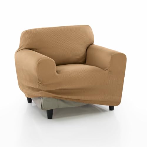 SOFAKOVER® Sofabezug, super elastisch, für 1-Sitzer, atmungsaktiv, bequem und langlebig, Sofaüberwurf, einfach anzubringen, Maße 70-110 cm, goldfarben von SOFAKOVER