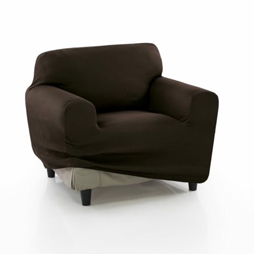 SOFAKOVER® Super elastischer Sofabezug für 1-Sitzer, atmungsaktiv, bequem und langlebig, Sofaüberwurf, einfach anzubringen, Maße 70-110 cm, Braun von SOFAKOVER