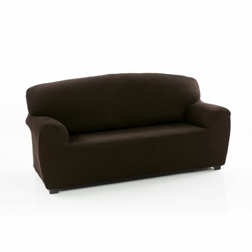 SOFAKOVER® Super elastischer Sofabezug für 2-Sitzer, atmungsaktiv, bequem und langlebig, Sofaüberwurf, einfach anzubringen, Maße 140-180 cm, Braun von SOFAKOVER