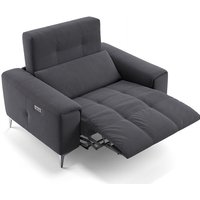 Stoff 2-Sitzer Sofa Mini salento Dunkelgrau 142 x 100 x 80 cm Füße: Matt-Schwarz - Dunkelgrau - Sofanella von SOFANELLA