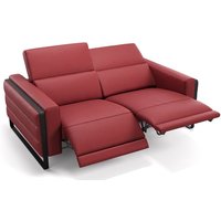 Sofanella Leder 2-Sitzer DELTONA Rot 180 x 113 x 78 cm Füße: Schwarz - Rot von SOFANELLA