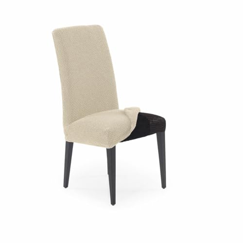 SOFASKINS® Esszimmerstuhlbezüge, 2er-Pack, super elastisch, atmungsaktiv und langlebig, Stuhlbezug mit Rückenlehne, einfach anzubringen, Größe 40-60 cm, Beige von SOFASKINS
