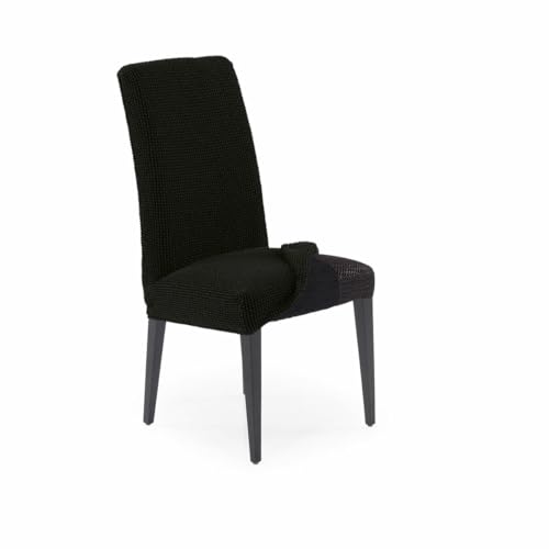 SOFASKINS® Esszimmerstuhlbezüge, 2er-Pack, super elastisch, atmungsaktiv und langlebig, Stuhlbezug mit Rückenlehne, einfach anzubringen, Größe 40-60 cm, Schwarz von SOFASKINS