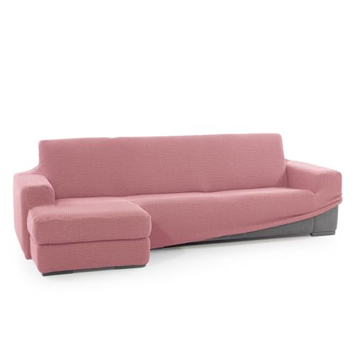 SOFASKINS® super elastischer Chaise Longue überzug, Sofabezug Kurze Linke Armlehne, Sofa überzug atmungsaktiv, bequem und langlebig, Kompatible Abmessungen des Sofas (210-340 cm), Farbe pastellrosa von SOFASKINS