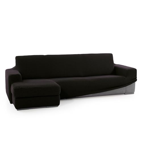 SOFASKINS® super elastischer Chaise Longue überzug, Sofabezug Kurze Linke Armlehne, Sofa überzug atmungsaktiv, bequem und langlebig, Kompatible Abmessungen des Sofas (210-340 cm), Farbe schwarz von SOFASKINS