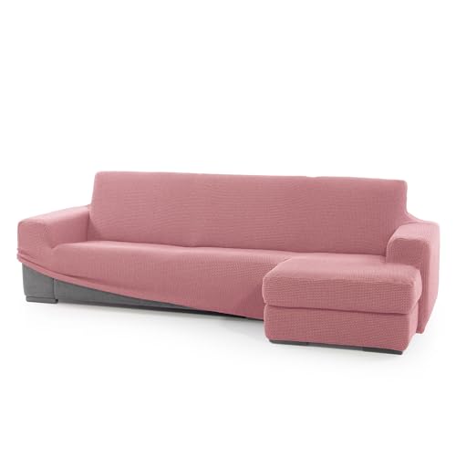 SOFASKINS® super elastischer Chaise Longue überzug, Sofabezug Kurze rechte Armlehne, Sofa überzug atmungsaktiv, bequem und langlebig, Kompatible Abmessungen des Sofas (210-340 cm), Farbe pastellrosa von SOFASKINS