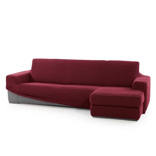SOFASKINS® super elastischer Chaise Longue überzug, Sofabezug Kurze rechte Armlehne, Sofa überzug atmungsaktiv, bequem und langlebig, Kompatible Abmessungen des Sofas (210-340 cm), Farbe Bordeaux von SOFASKINS