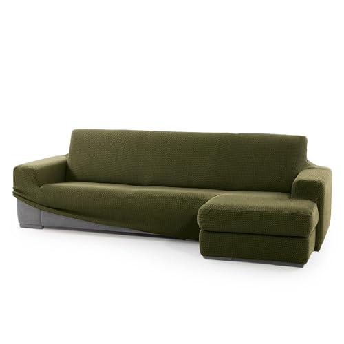 SOFASKINS® super elastischer Chaise Longue überzug, Sofabezug Kurze rechte Armlehne, Sofa überzug atmungsaktiv, bequem und langlebig, Kompatible Abmessungen des Sofas (210-340 cm), Farbe Gras von SOFASKINS