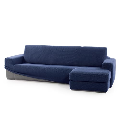 SOFASKINS® super elastischer Chaise Longue überzug, Sofabezug Kurze rechte Armlehne, Sofa überzug atmungsaktiv, bequem und langlebig, Kompatible Abmessungen des Sofas (210-340 cm), Farbe Marine von SOFASKINS