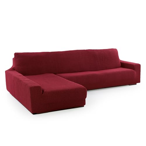 SOFASKINS® super elastischer Chaise Longue überzug, Sofabezug Linke Lange Armlehne, Sofa überzug atmungsaktiv, bequem und langlebig, Kompatible Abmessungen des Sofas (210-340 cm), Farbe Bordeaux von SOFASKINS