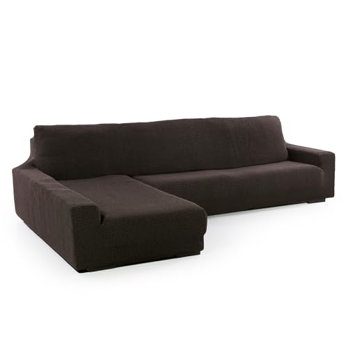 SOFASKINS® super elastischer Chaise Longue überzug, Sofabezug Linke Lange Armlehne, Sofa überzug atmungsaktiv, bequem und langlebig, Kompatible Abmessungen des Sofas (210-340 cm), Farbe braun von SOFASKINS