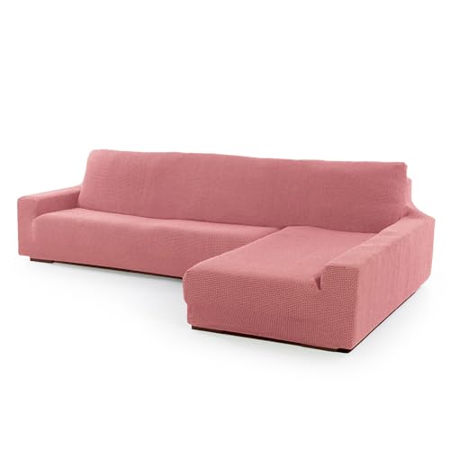 SOFASKINS® super elastischer Chaise Longue überzug, Sofabezug rechte Lange Armlehne, Sofa überzug atmungsaktiv, bequem und langlebig, Kompatible Abmessungen des Sofas (210-340 cm), Farbe pastellrosa von SOFASKINS