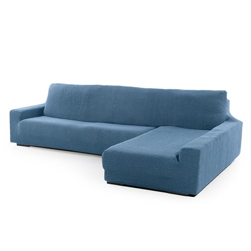 SOFASKINS® super elastischer Chaise Longue überzug, Sofabezug rechte Lange Armlehne, Sofa überzug atmungsaktiv, bequem und langlebig, Kompatible Abmessungen des Sofas (210-340 cm), Farbe himmelblau von SOFASKINS