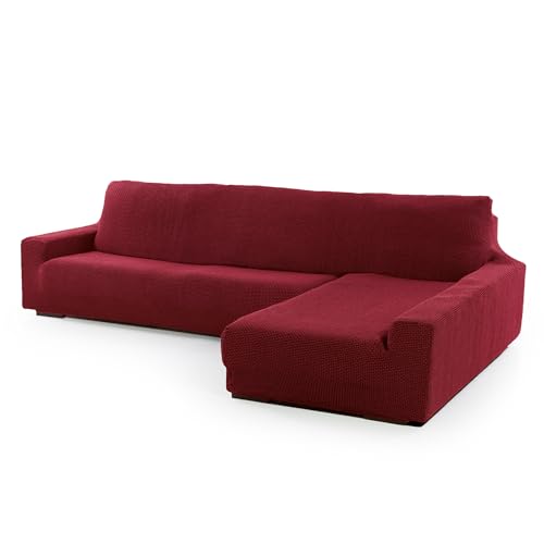 SOFASKINS® super elastischer Chaise Longue überzug, Sofabezug rechte Lange Armlehne, Sofa überzug atmungsaktiv, bequem und langlebig, Kompatible Abmessungen des Sofas (210-340 cm), Farbe Bordeaux von SOFASKINS