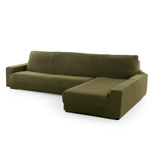 SOFASKINS® super elastischer Chaise Longue überzug, Sofabezug rechte Lange Armlehne, Sofa überzug atmungsaktiv, bequem und langlebig, Kompatible Abmessungen des Sofas (210-340 cm), Farbe Gras von SOFASKINS