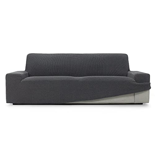 SOFASKINS® super elastischer überzug, Sofabezug 2 sitzer, atmungsaktiv, bequem und langlebig, Sofa überzug, Einfach anzubringen, Maße (140-180Cm), Farbe dunkelgrau von SOFASKINS
