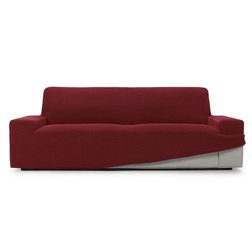SOFASKINS® super elastischer überzug, Sofabezug 3 sitzer, atmungsaktiv, bequem und langlebig, Sofa überzug, Einfach anzubringen, Maße (180-230Cm), Farbe Bordeaux von SOFASKINS