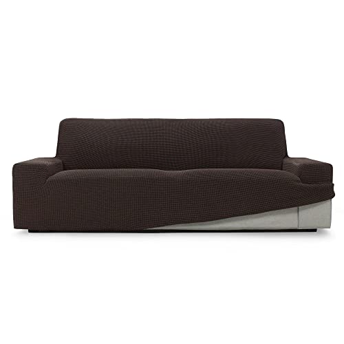 SOFASKINS® super elastischer überzug, Sofabezug 3 sitzer, atmungsaktiv, bequem und langlebig, Sofa überzug, Einfach anzubringen, Maße (180-230Cm), Farbe braun von SOFASKINS