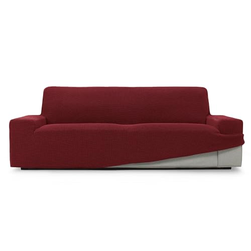 SOFASKINS® super elastischer überzug, Sofabezug 4 sitzer, atmungsaktiv, bequem und langlebig, Sofa überzug, Einfach anzubringen, Maße (230-270Cm), Farbe Bordeaux von SOFASKINS