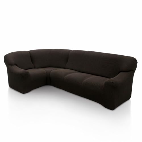 SOFASKINS super elastischer ecksofa überzug, waschbar, hochwertig, atmungsaktiv, bequem und langlebig, Sofa überzug, Einfach anzubringen, Maße (340-540 cm), Farbe Braun von SOFASKINS