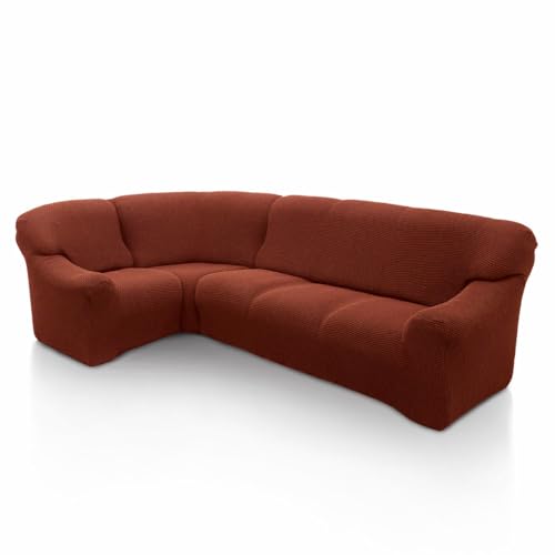 SOFASKINS super elastischer ecksofa überzug, waschbar, hochwertig, atmungsaktiv, bequem und langlebig, Sofa überzug, Einfach anzubringen, Maße (340-540 cm), Farbe Kessel von SOFASKINS