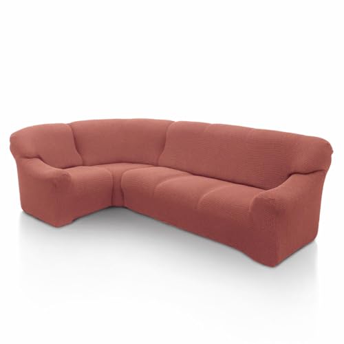 SOFASKINS super elastischer ecksofa überzug, waschbar, hochwertig, atmungsaktiv, bequem und langlebig, Sofa überzug, Einfach anzubringen, Maße (340-540 cm), Farbe Koralle von SOFASKINS