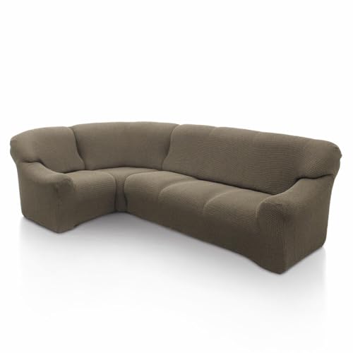 SOFASKINS super elastischer ecksofa überzug, waschbar, hochwertig, atmungsaktiv, bequem und langlebig, Sofa überzug, Einfach anzubringen, Maße (340-540 cm), Farbe Leinen von SOFASKINS