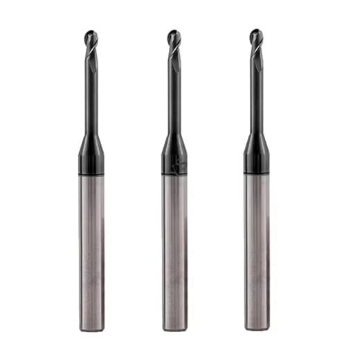 1 STÜCKE HRC60 HRC65 Hartmetall-schaftfräser Mit Langem Hals Und Kugelkopf CNC-Rillenfräser Fräser Fräser Messer R0.5 R1 Schaftfräser(HRC62 Steel used,R0.4x4x4x50mm) von SOFBO
