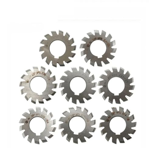 8PCS M0.4/M0.5/M0.6/M0.7/M0.8/M1/M1.25/M1.5/M2/M3/M4 Modul PA20 Grad NO.1-NO.8 HSS Zahnrad Fräser Verzahnungswerkzeuge Wendeschneidplatten(M0.6 8PCS NO.1-NO.8) von SOFBO