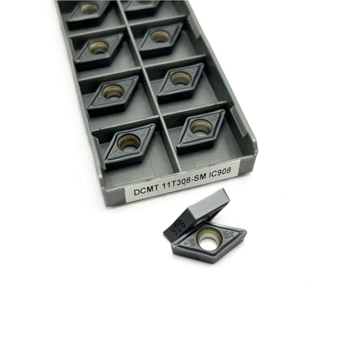 DCMT11T304 DCMT11T308 SM IC907 IC908 CNC-Drehwerkzeug Interne Dreheinsätze Zur Bearbeitung Von Stahlteilen Und Edelstahlteilen 10 STÜCKE Wendeschneidplatten(DCMT 11T308-SM IC908) von SOFBO