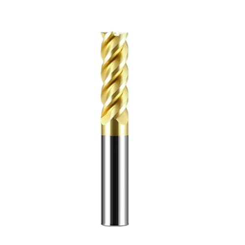 HRC55 Hartmetall-Schaftfräser 1 2 4 5 6 8 10 12 4 Flöten Fräser Wolfram-Schneidwerkzeug CNC Metall Stahl Schlüsselfläche Quadratischer Fräser(4F Flat end,D5X13XD4X50L) von SOFBO