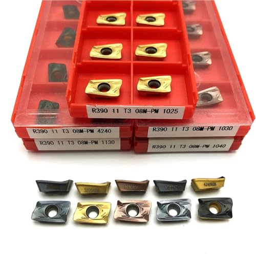 R390-11T308M PM-1025 1030 1130 1040 Hartmetalleinsätze Wendeschneidplatte Fräseinsatz Drehwerkzeug CNC-Drehmaschine Schneideinsatz 10 Stück Wendeschneidplatten(R390-11T308 PM1130) von SOFBO