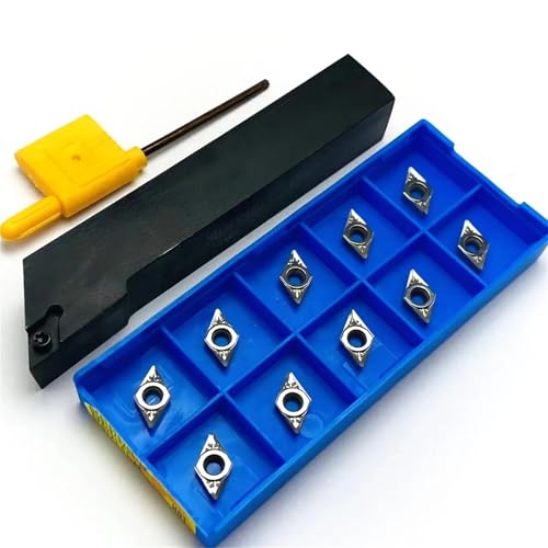 SDJCR1010H07 SDJCR1212H07 SDJCR1616H07 Externe Werkzeugablage für Hartmetalleinsätze DCMT070204, DCMT070202 Aluminiumeinsätze Wendeschneidplatten(No tool holder,DCMT070204 US735) von SOFBO