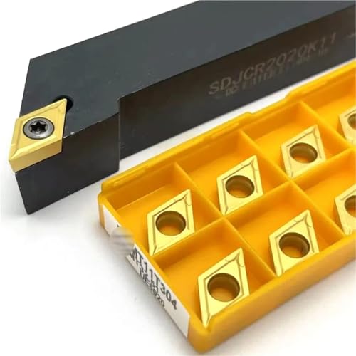 SDJCR1212H11 SDJCR1616H11 SDJCR2020k11 SDJCR2525M11 Externe Werkzeug Halter + DCMT11T304 DCMT11T308 Hartmetall Einsätze Schneiden Werkzeug Wendeschneidplatten(DCGT11T308 AK H01,SDJCR2020K11) von SOFBO