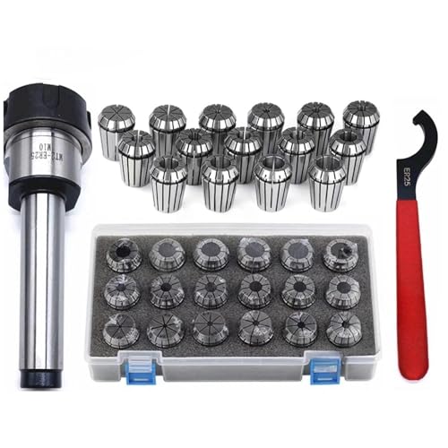 Set ER20 ER25 ER32 ER40 ER Collect Chuck Federklemmen ChuckMorse Halter MTB2 MTB3 MTB4 MTB5 Werkzeughalter Anzug CNC Fräsen(0.008mm(AA),MTA3-ER32-18Pcs) von SOFBO